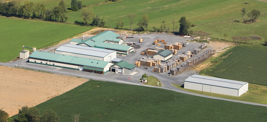Peachey Company building aerial view