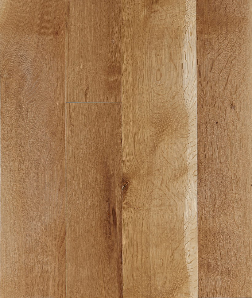 Rift & Quartered White Oak, Natural Character, Wire Brushed, White Dye, Natural Finish