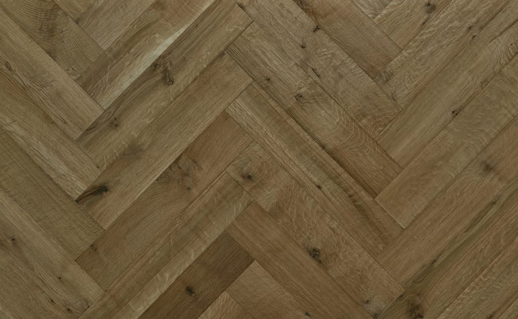 Rift & Quartered White Oak, Hand Scraped, Wire Brushed, Natural Oil Finish - Herringbone