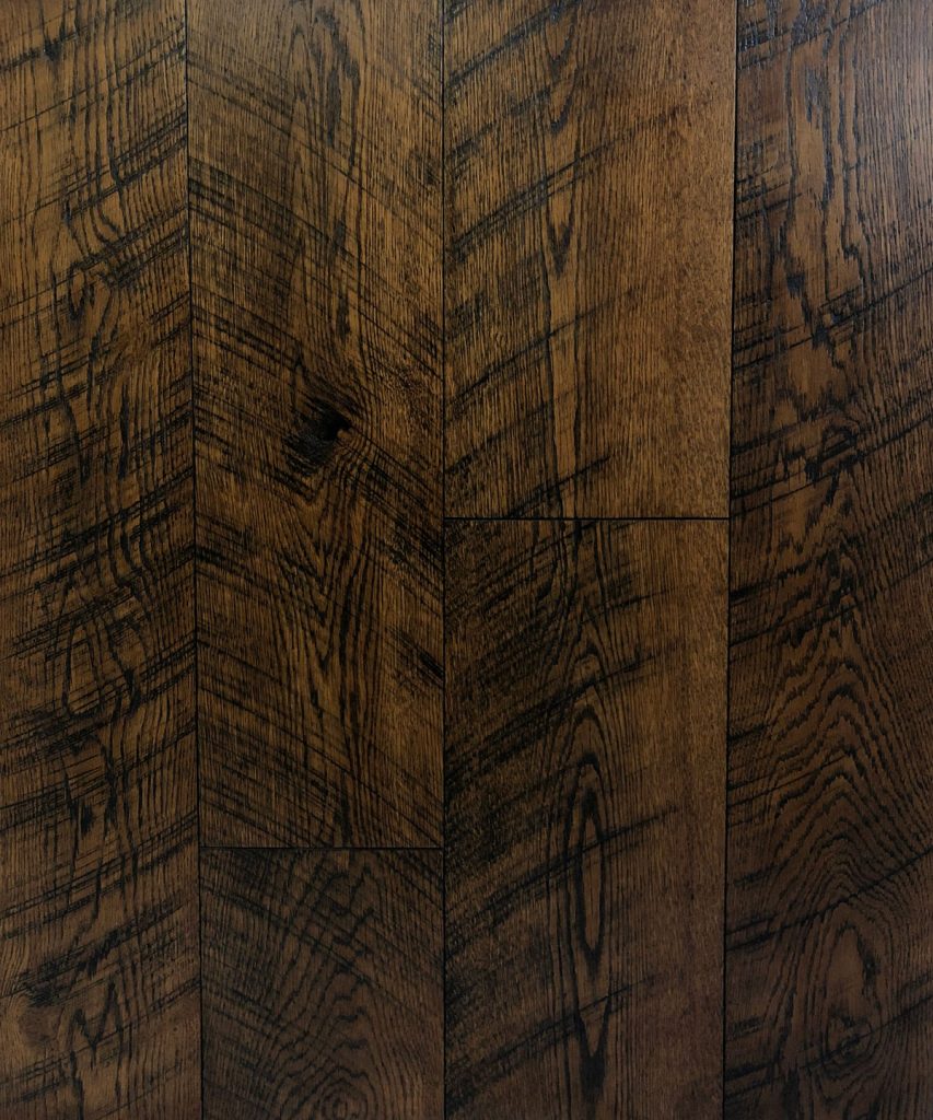 White Oak, heavy Skip Planed, Black Bleed, Molasses Stain