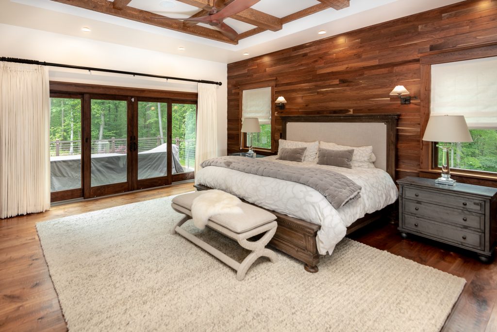 Walnut, Natural Character, Hand Scraped, Natural Finish - master bedroom