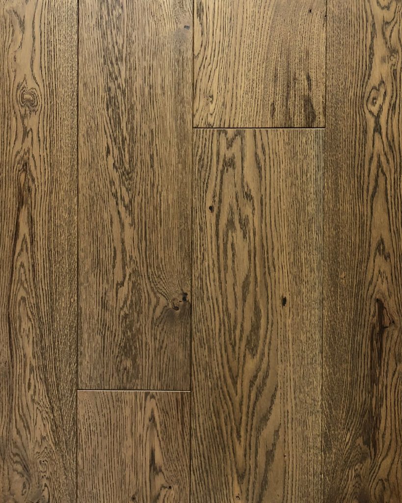 example of white oak wire brushed and custom stain panel